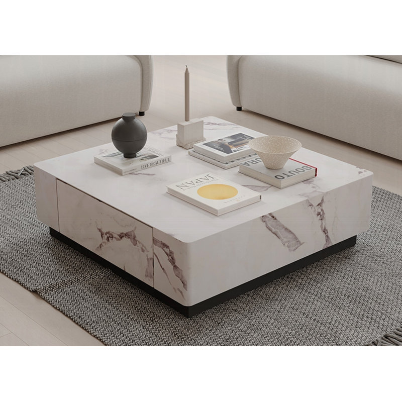 ACME Furniture Fritzy Square Coffee Table In White Engineered